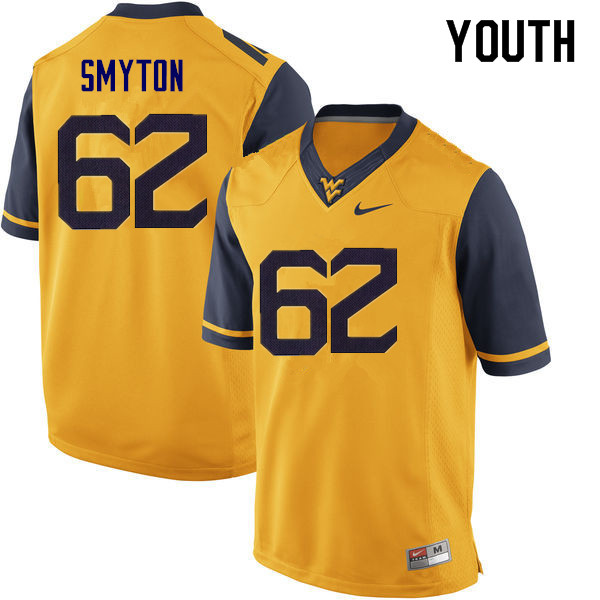 NCAA Youth Garrett Smyton West Virginia Mountaineers Yellow #62 Nike Stitched Football College Authentic Jersey UE23D22LK